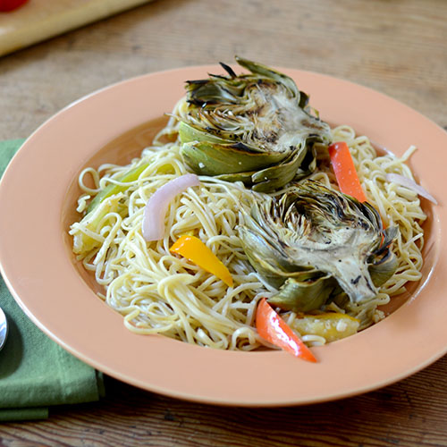 Spaghetti Artichoke Pasta from Feed Your Soul Too "Spaghetti Artichoke Pasta #Spaghetti #artichoke #pasta / feedyoursoul2.com"