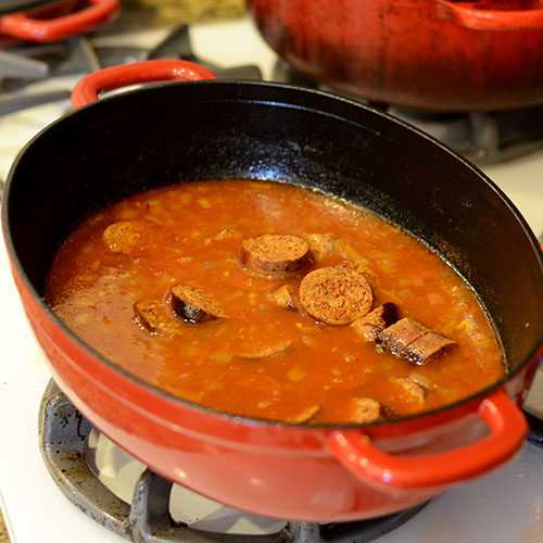 Chorizo-added Chorizo, broth, saffron, spices