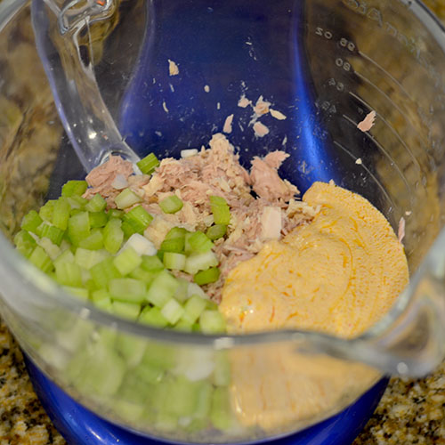 tuna-sriracha-celery-stand-mixer tuna, sriracha, celery
