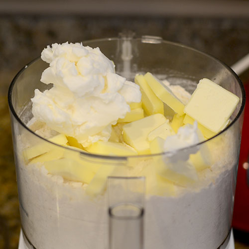 Custard-ingredients-in-mixer Ingredients, butter, flour, whipped cream