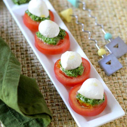 Tomato Caprese with Pesto - Feed Your Soul Too