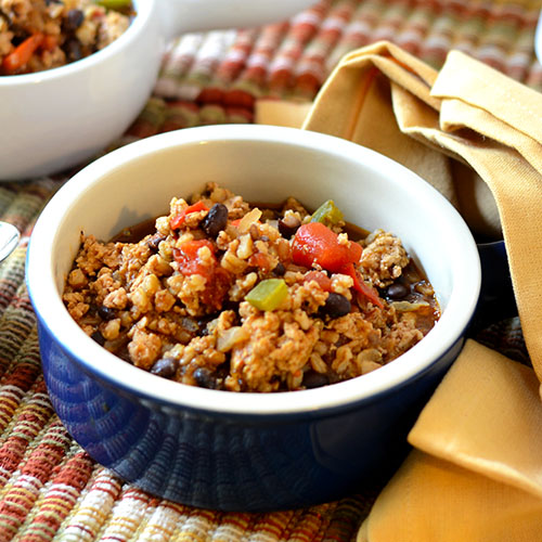 Ancho-Turkey-Chili ancho turkey chili, ground turkey, farro, stock, red onion, salt, peppers, fire roasted tomatoes, Mexican chili powder, olive oil