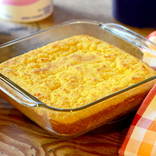 corn-bread Corn Bread, yougrt, corn meal, flour, sugar, baking soda, salt, eggs