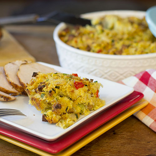 Cajun-Corn-Bread-Stuffing Cajun Corn Bread Stuffing