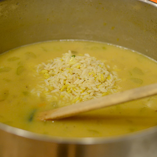 Rice-Added-to-soup Rice added