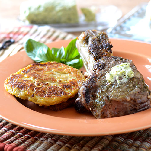 Veal-Chop-topped-with-Pesto-Butter Straight 500