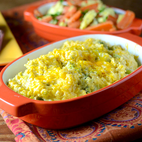 Broccoli Cheese Rice Casserole from Feed Your Soul Too
