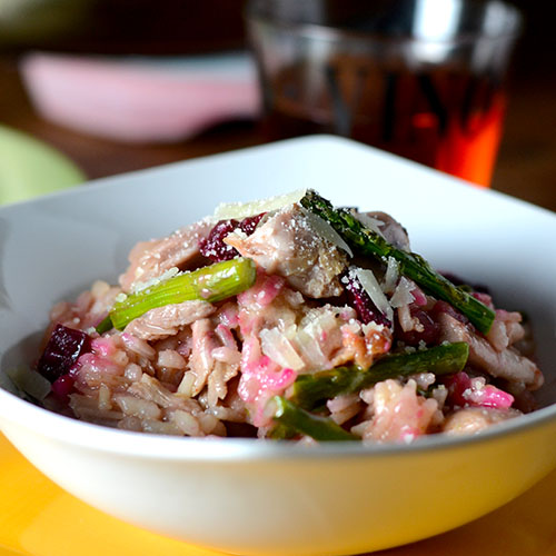 Duck Beet Risotto from Feed Your Soul Too Duck Beet Risotto /www.feedyoursoul2.com