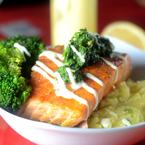 Mexican Spiced Salmon Topped with Chimichurri