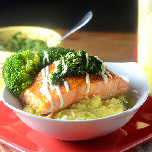 Mexican Spiced Salmon Topped with Chimichurri