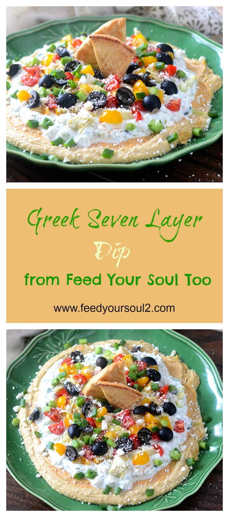 Greek 7 Layer Dip #appetizer #greekfood #layerdip | feedyoursoul2.com