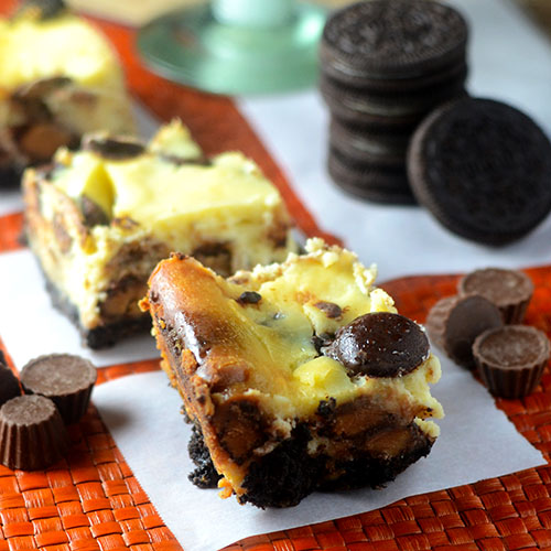Mini REESE'S OREO Cheesecake Bars 