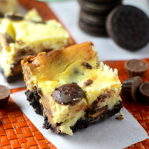 Mini REESE'S OREO Cheesecake Bars 