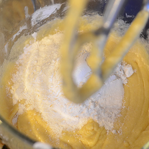 Flour Added in Batches and Mixed In