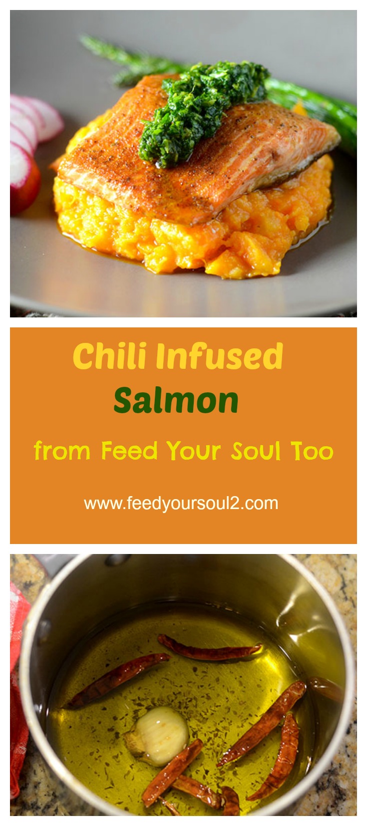 Chili Infused Salmon from Feed Your Soul Too Chili Infused Salmon #seafood #dinner #chili | feedyoursoul2.com