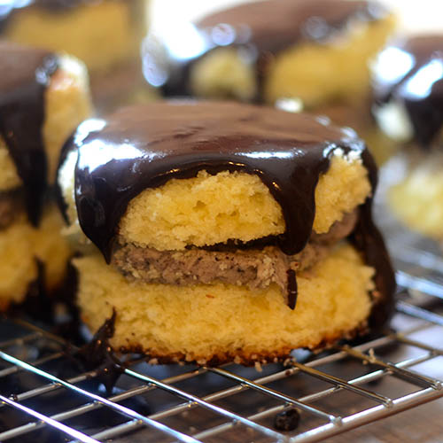 Oreo Filled Cakes with Chocolate Ganache