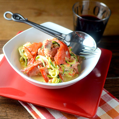 Smoked Salmon Alfredo Zoodles