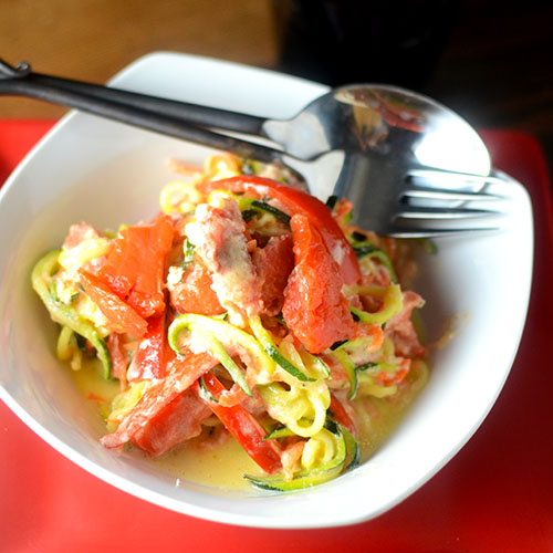 Smoked Salmon Alfredo Zoodles