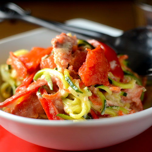 Smoked Salmon Alfredo Zoodles