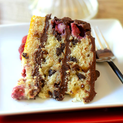 Raspberry Chocolate Chip Cake