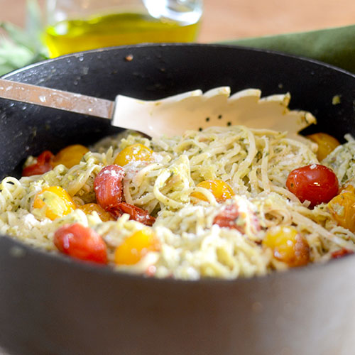 Green Pepper Basil Pasta