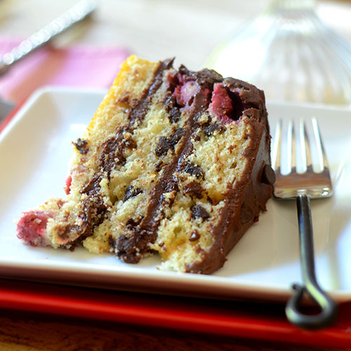 Raspberry Chocolate Chip Cake