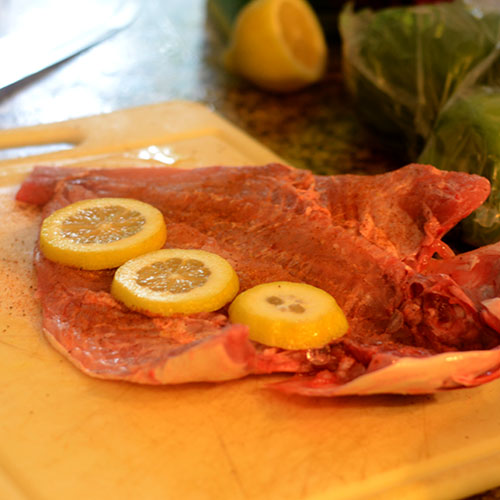 Old Bay Seasoning and Lemon Slices Added