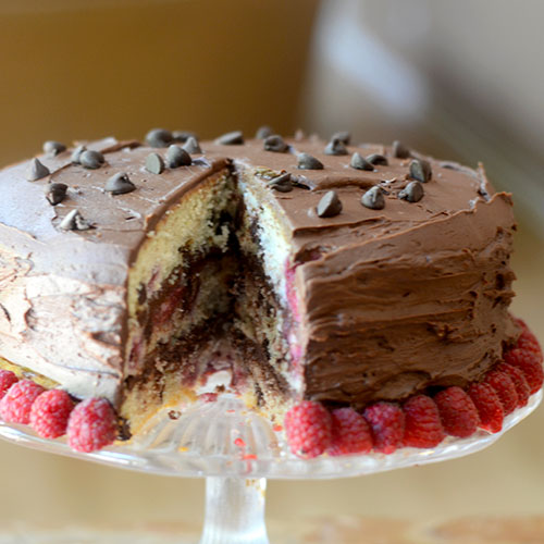 Raspberry Chocolate Chip Cake