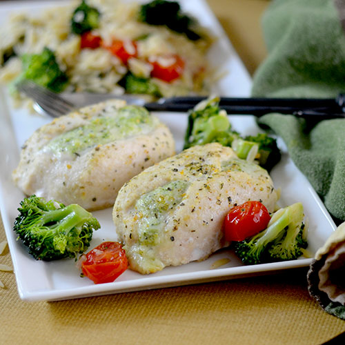 Broccoli Orzo with Barber Chicken