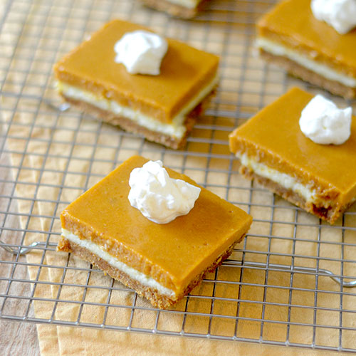 Pumpkin Layer Bars from Feed Your Soul Too Pumpkin Layer Bars