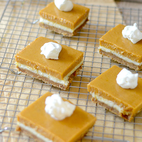 Pumpkin Layer Bars from Feed Your Soul Too Pumpkin Layer Bars