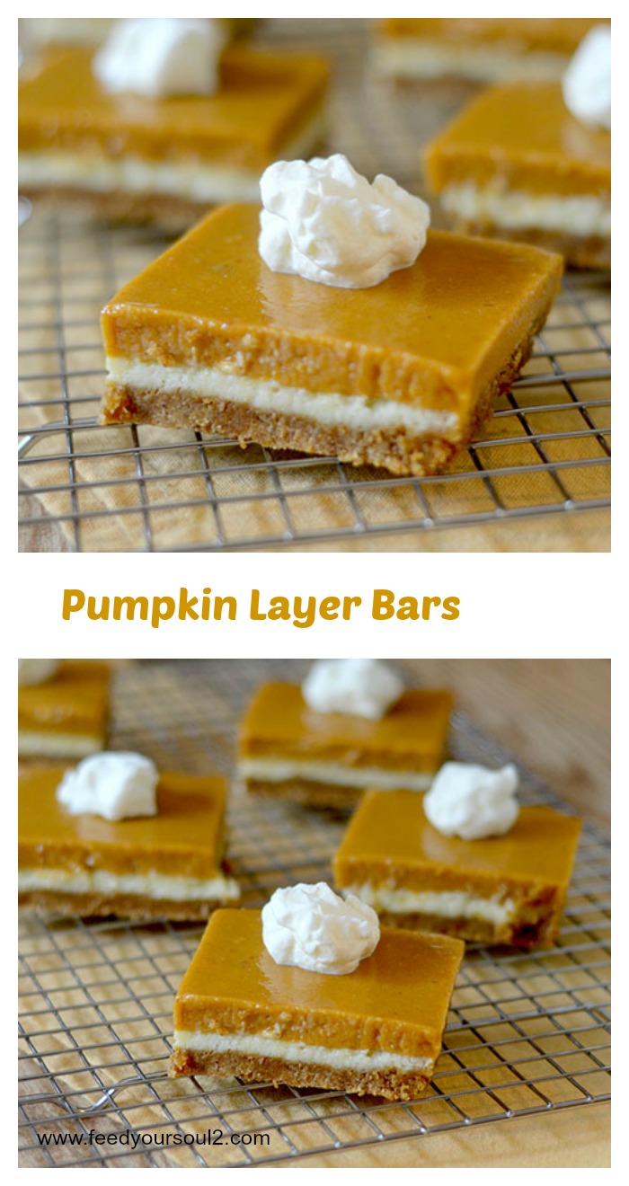 Pumpkin Layer Bars from Feed Your Soul Too Pumpkin Layer Bars
