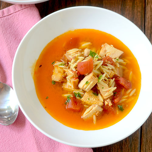 Chicken Tomato Orzo Soup from Feed Your Soul Too Chicken Tomato Orzo Soup