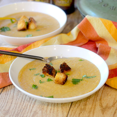 Cauliflower Beer Cheese Soup from Feed Your Soul Too Cauliflower Beer Cheese Soup