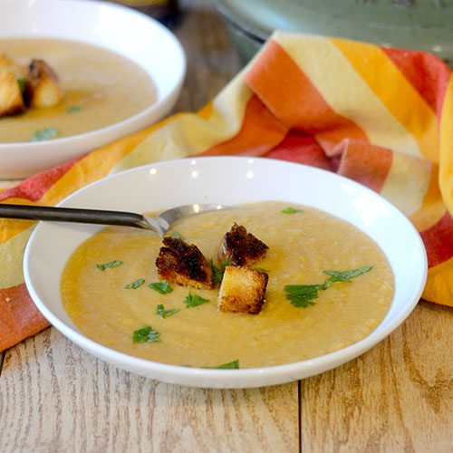 Cauliflower Beer Cheese Soup from Feed Your Soul Too Cauliflower Beer Cheese Soup