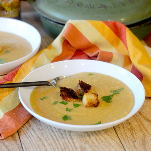 Cauliflower Beer Cheese Soup from Feed Your Soul Too Cauliflower Beer Cheese Soup