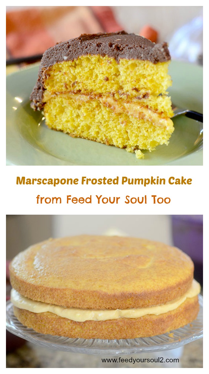 Marscapone Frosted Pumpkin Cake fro Feed Your Soul Too Marscapone Frosted Pumpkin Cake