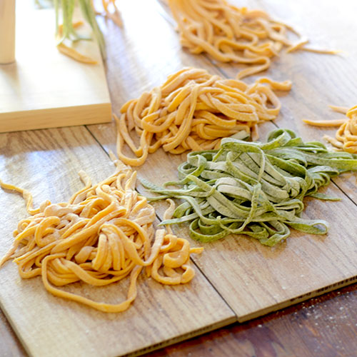 Homemade Spinach & Sweet Potato Fettuccine