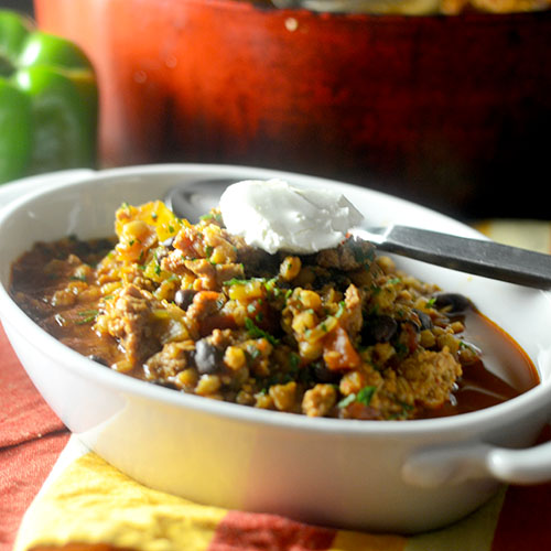 Ancho Chili with Farro from Feed Your Soul Too Ancho Chili with Farro