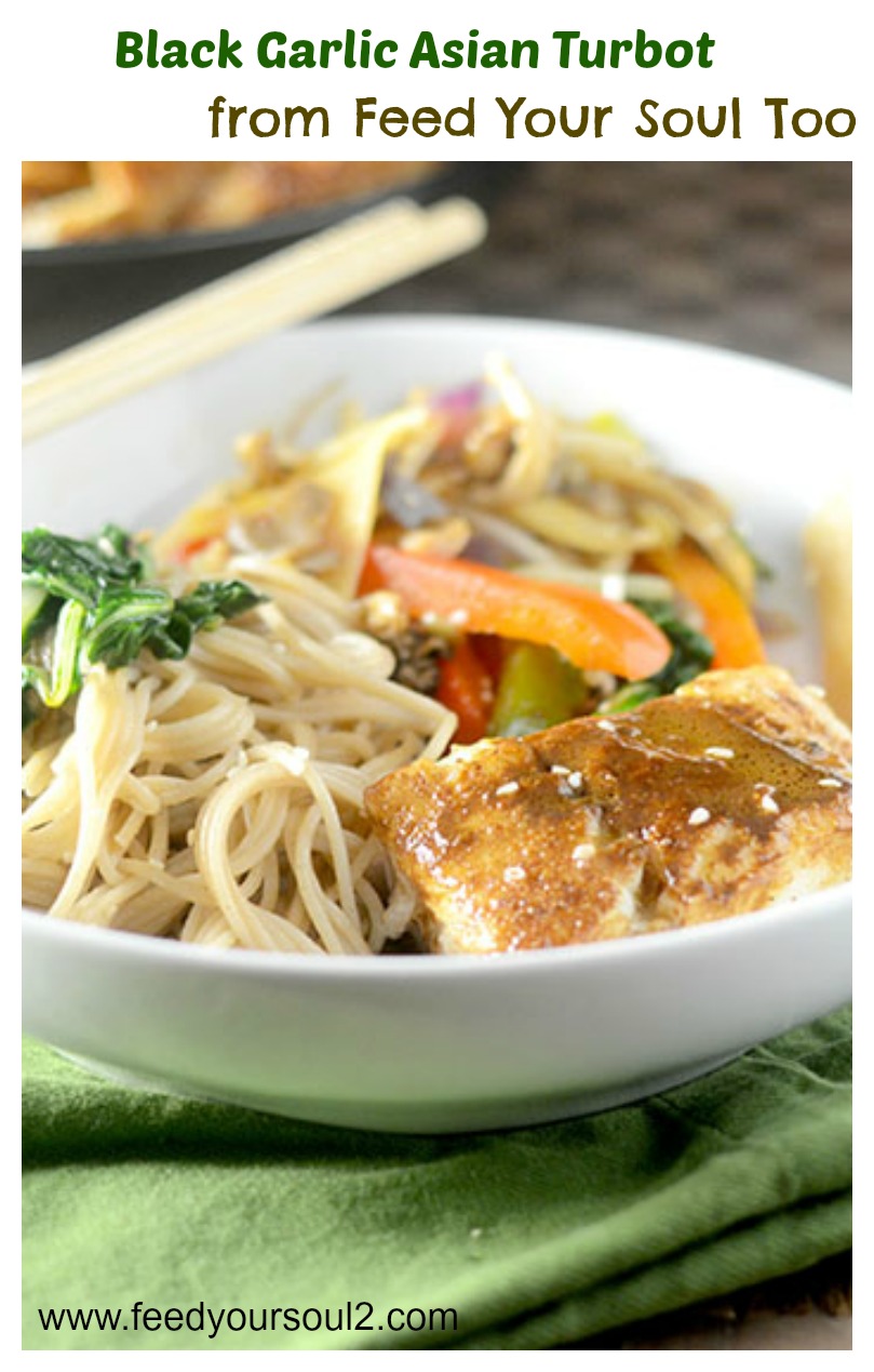 Black Garlic Asian Turbot from Feed Your Soul Too Black Garlic Asian Turbot