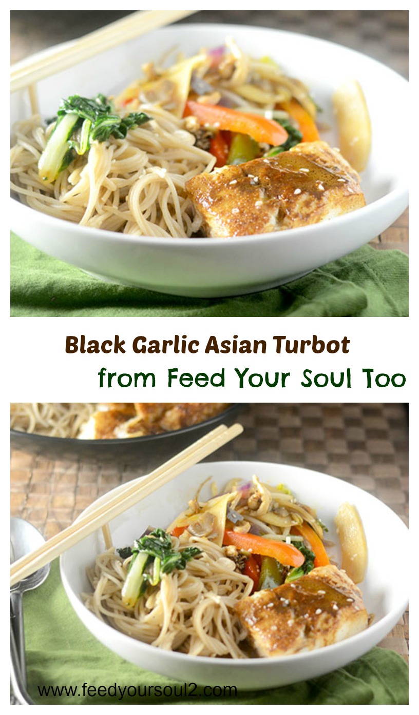 Black Garlic Asian Turbot from Feed Your Soul Too Black Garlic Asian Turbot