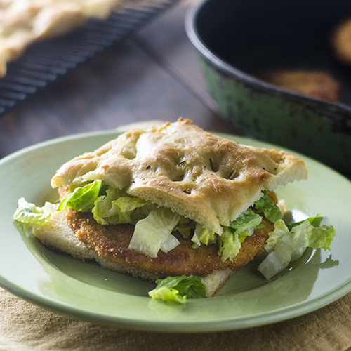 "Chicken Sandwich Milanese on Focaccia #chicken #milanese #focaccia / feedyoursoul2.com"
