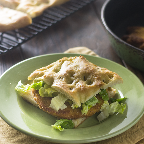 "Chicken Sandwich Milanese on Focaccia #chicken #milanese #focaccia / feedyoursoul2.com"