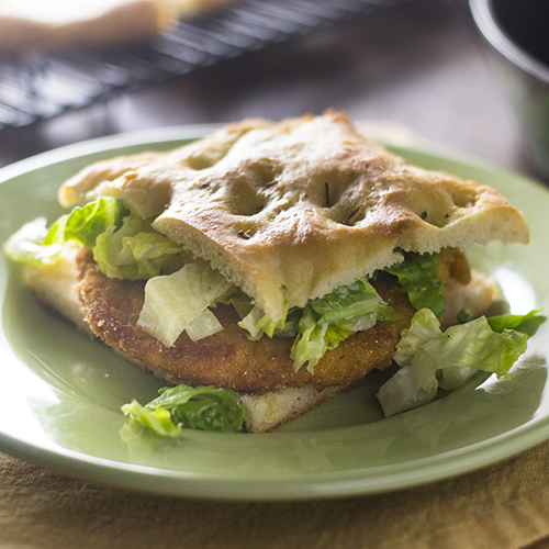 "Chicken Sandwich Milanese on Focaccia #chicken #milanese #focaccia / feedyoursoul2.com"