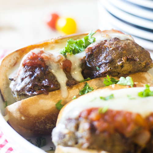 Italian Meatball Sandwich from Feed Your Soul Too "Italian Meatball Sandwich #Sandwich #meatball #marinara #Italian / feedyoursoul2.com"