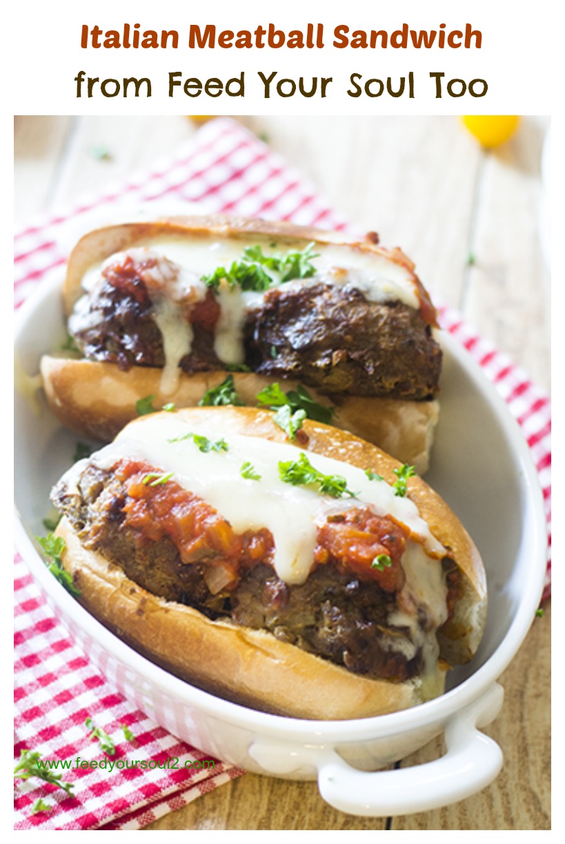 Italian Meatball Sandwich from Feed Your Soul Too "Italian Meatball Sandwich #Sandwich #meatball #marinara #Italian / feedyoursoul2.com"