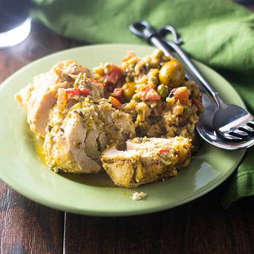 Chicken Sofrito Roulade from Feed Your Soul Too Chicken Sofrito Roulade #chicken #onepotmeal Sofrito | feedyoursoul2.com