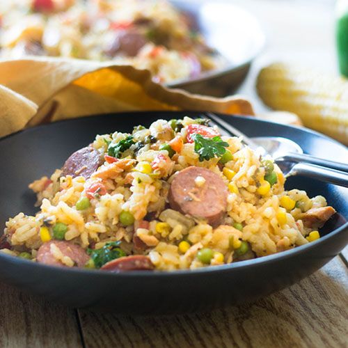 Spanish Seafood Paella from Feed Your Soul Too
