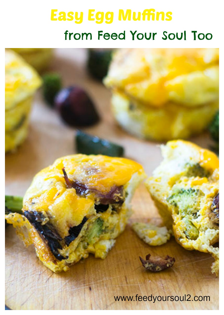 Easy Egg Muffins from Feed Your Soul Too Easy Egg Muffins #breakfast #cheese #eggs | feedyoursoul2.com