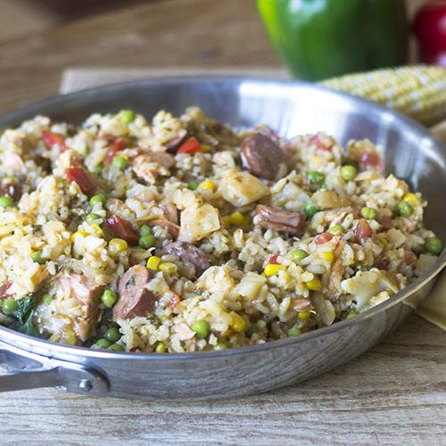 Seafood and Smoked Sausage Jambalaya from Feed Your Soul Too